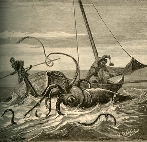 Fiskarnas kamp med jättebläckfisken, 1881. av Unbekannt