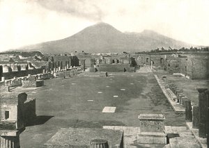 Forumet i Pompeji och Vesuvius, Italien, 1895. av Unbekannt