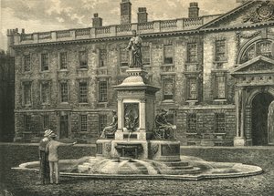 The Fountain, Kings College, Cambridge, sent 1800-tal. av Unbekannt