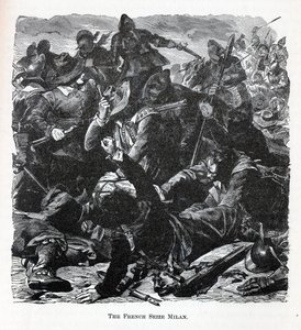 Fransmännen erövrar Milano, 1882 av Unbekannt