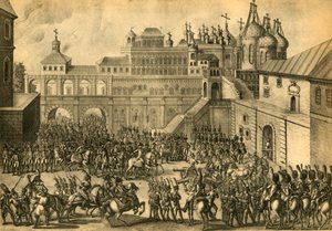 Fransmännen går in i staden Moskva, september 1812, 1921. av Unbekannt