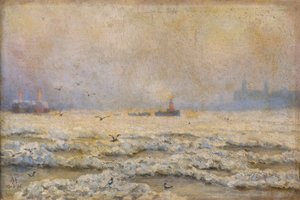 "The Frozen Thames at Greenwich", 1895 av Unbekannt