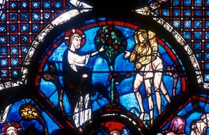 The Good Samaritan Window, Chartres Cathedral, Frankrike, 1200-talet av Unbekannt