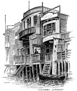 The Grapes pub, Limehouse, London, 1887 av Unbekannt