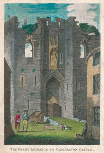 Den stora ingången till Caernarvon Castle, 1808. av Unbekannt