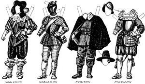 The Great Gallery of Historic Costume: Klänningar som bärs i James The Firsts Reign, c1934 av Unbekannt