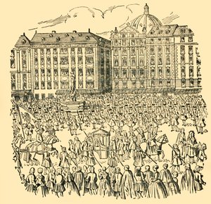 Ungerns stora adelsmän avlägger lojalitetseden till Maria Theresa... 1740, c1930. av Unbekannt