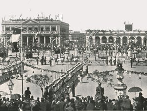 Stora torget på en festdag, Montevideo, Uruguay, 1895. av Unbekannt