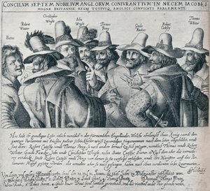The Gunpowder Plot Conspirators and their Servant Bates, 1605, 1901 av Unbekannt