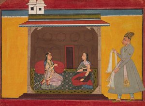 Hjältinnan som är troget älskad: Leaf from a Rasamanjari, ca. 1710. av Unbekannt