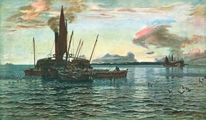 Sillmarknaden till sjöss på Loch Fyne, Argyll, 1884, c1902. av Unbekannt