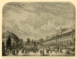 Trädgårdsträdgården och utställningsbyggnaden, c1876. av Unbekannt