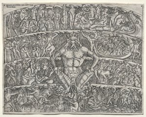 Infernot enligt Dante, efter fresken i Campo Santo i Pisa, 1400-talet. av Unbekannt