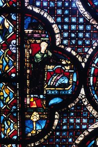 Värdshuset, målat glas, Chartres Cathedral, Frankrike, 1205-1215 av Unbekannt