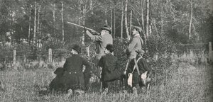 Kungen skjuter över Sandringhams konserver, 1900-talet, 1910. av Unbekannt