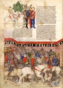 The Knights of the Round miniatyr från The Quest for the Holy Grail and the Death of Arthur, ca 1220 av Unbekannt