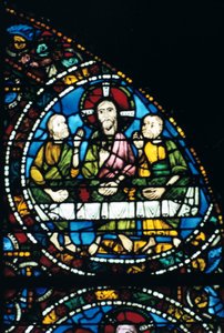 Nattvarden, målat glas, Chartres katedral, Frankrike, 1194-1260 av Unbekannt