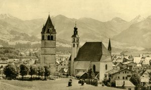 Liebfrauenkirche och kyrkan St Andreas, Kitzbühel, Tyrolen, Österrike, c1935. av Unbekannt