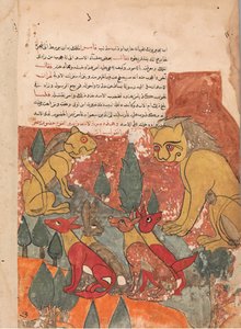 Lejoninnan råder sin son, Folio från en Kalila wa Dimna, 1700-talet. av Unbekannt