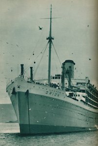 The Majesty of a Great Liner - Orion för ankar, 1937 av Unbekannt