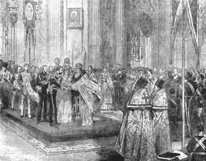 Hertigen av Edinburghs äktenskap med storhertiginnan Marie Alexandrovna...1874, 1901. av Unbekannt