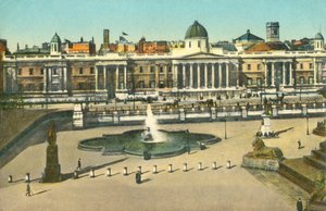 National Gallery och Trafalgar Square, London, c1910. av Unbekannt