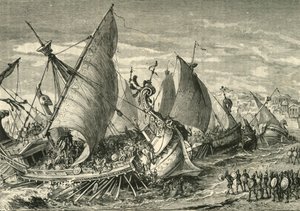 Sjöstriden i Syrakusas hamn, 1890. av Unbekannt