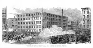 The New York Draft Riots, Second Avenue, New York City, 13-16 juli 1863, 1872 av Unbekannt