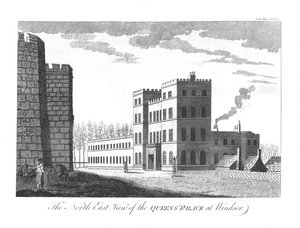 North East View av Queens Palace i Windsor., 1780 av Unbekannt