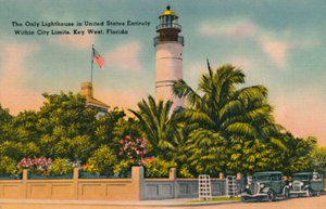 Den enda fyren i USA helt inom stadens gränser, Key West, Florida, c1940-talet av Unbekannt