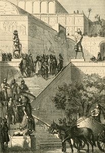 Palatset i Kouyunjik, restaurerat. Efter Layard, 1890. av Unbekannt