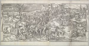 Passagen av en karavan från frisen Ces Moeurs et fachons de faire de Turcz Customs ..., 1553. av Unbekannt