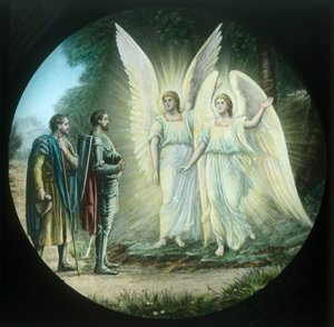 Pilgrimerna möter de två lysande, c1910. av Unbekannt