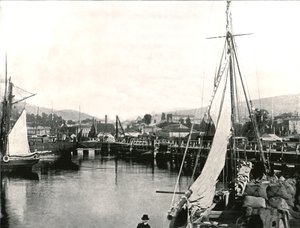Hamnen i Hobart, Tasmanien, Australien, 1895. av Unbekannt