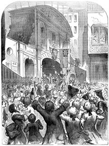 Prinsen av Wales dricker framgång till kriget på Temple Bar, London, 1700-talet, 1800-talet av Unbekannt
