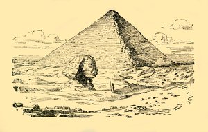 Pyramidgraven av kung Khufu och den stora sfinxen i Gizeh, Egypten, c1930. av Unbekannt