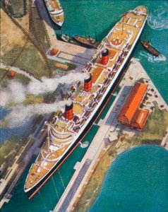 Queen Mary i Southampton, 1938 av Unbekannt