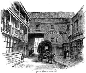 The Queens Head Inn, Southwark, London, 1887 av Unbekannt