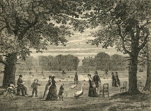 The Round Pond, Kensington Gardens, c1876. av Unbekannt