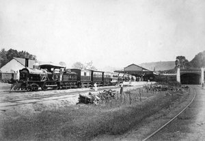 Det kungliga tåget som lämnar Kandy station, Sri Lanka, c1910-talet av Unbekannt