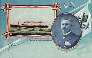 SS Kaiser Wilhelm der Grosse och kapten Otto Cuppers, c1905. av Unbekannt
