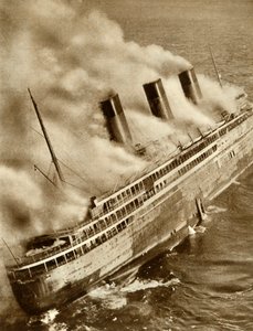 SS LAtlantique i brand, 1933, 1935. av Unbekannt