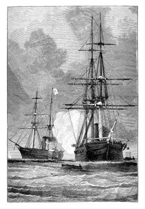 San Jacinto, stoppar Trent, 1861 av Unbekannt