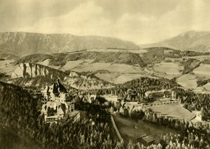Bergskedjan Schneeberg och Rax, Semmering, Niederösterreich, c1935. av Unbekannt