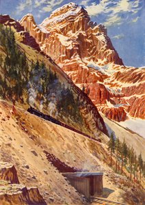Spiraltunnlarna på Canadian Pacific Railway, c1948. av Unbekannt