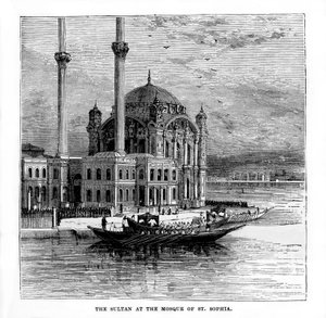 Sultanen vid moskén St Sophia, Konstantinopel, Turkiet, 1800-talet av Unbekannt