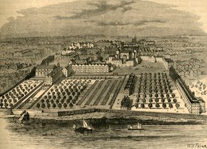 Templet 1671. Från en gammal fågelperspektiv i det inre templet, 1897. av Unbekannt