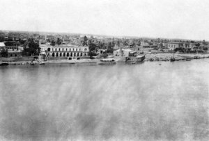Tigrisfloden från det 31:a brittiska allmänna sjukhuset, Bagdad, Mesopotamien, WWI, 1918 av Unbekannt