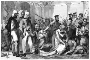 Times-korrespondent tittar på plundringen av Kaiser Bagh, 1858, c1860 av Unbekannt