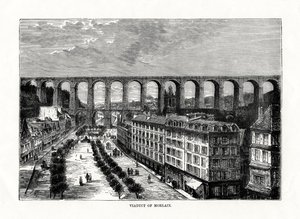 Viadukten i Morlaix, Frankrike, 1879 av Unbekannt